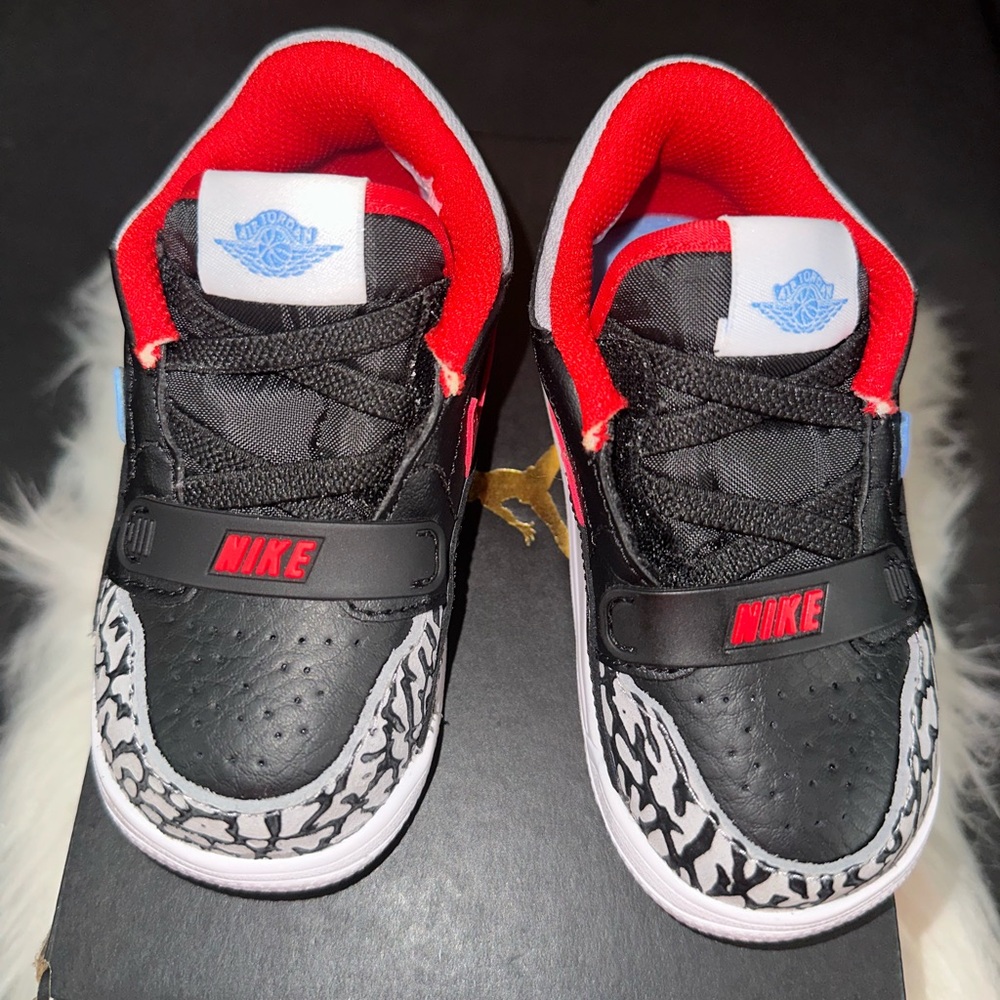 Nike Kids Black and Red Sneakers with Elephant Print